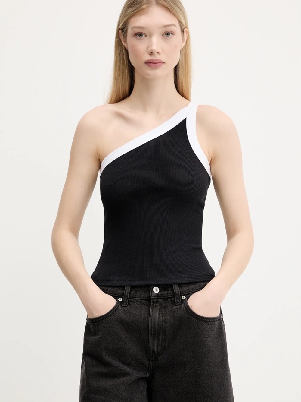 NWT Abercrombie & Fitch One-Shoulder Rib Tank